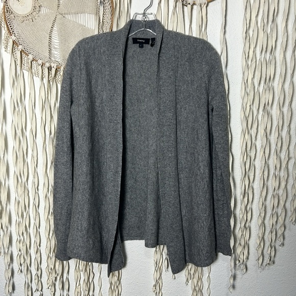 Theory Gray Cashmere Martella Open Front Cardigan Size Small - Picture 4 of 11